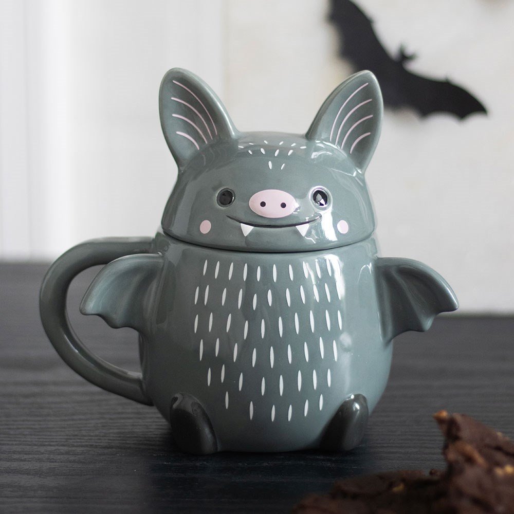 Something Different - Cute Bat Lidded Mug - Multicolours